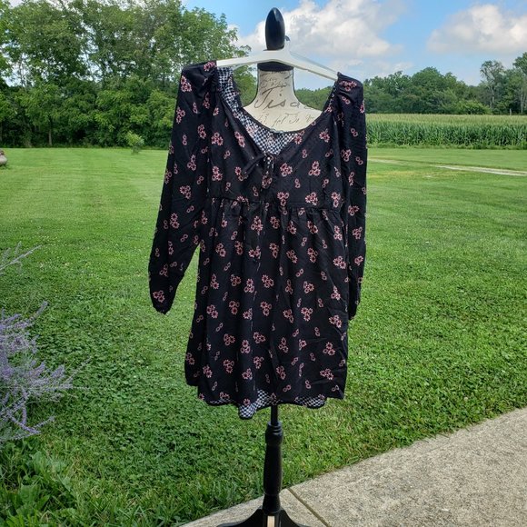 Wild fable long sleeve floral peasant dress Large - Picture 2 of 10